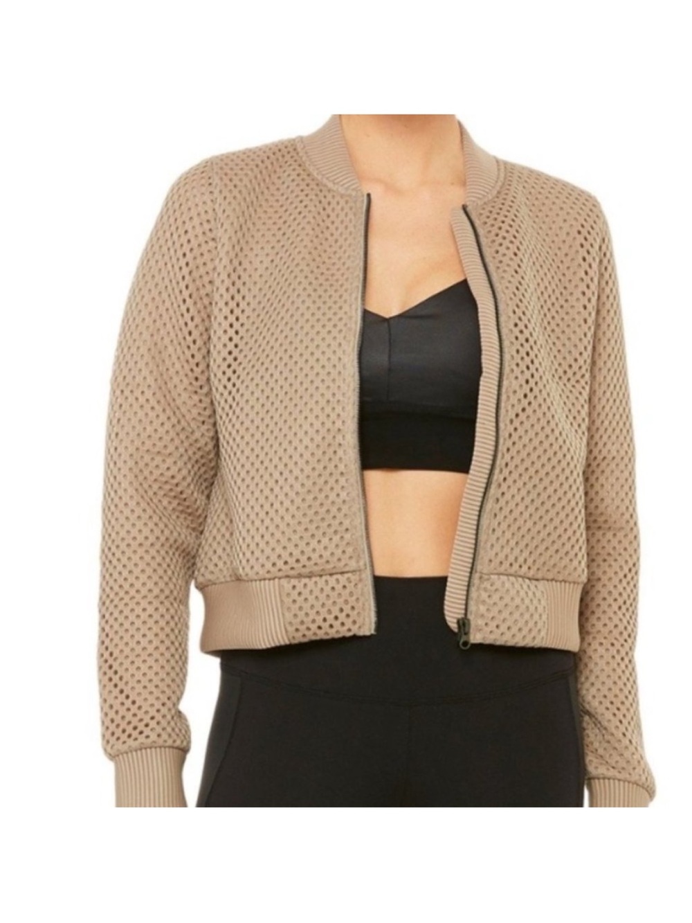 ALO Yoga Myth Bomber Jacket in color Tan size XS